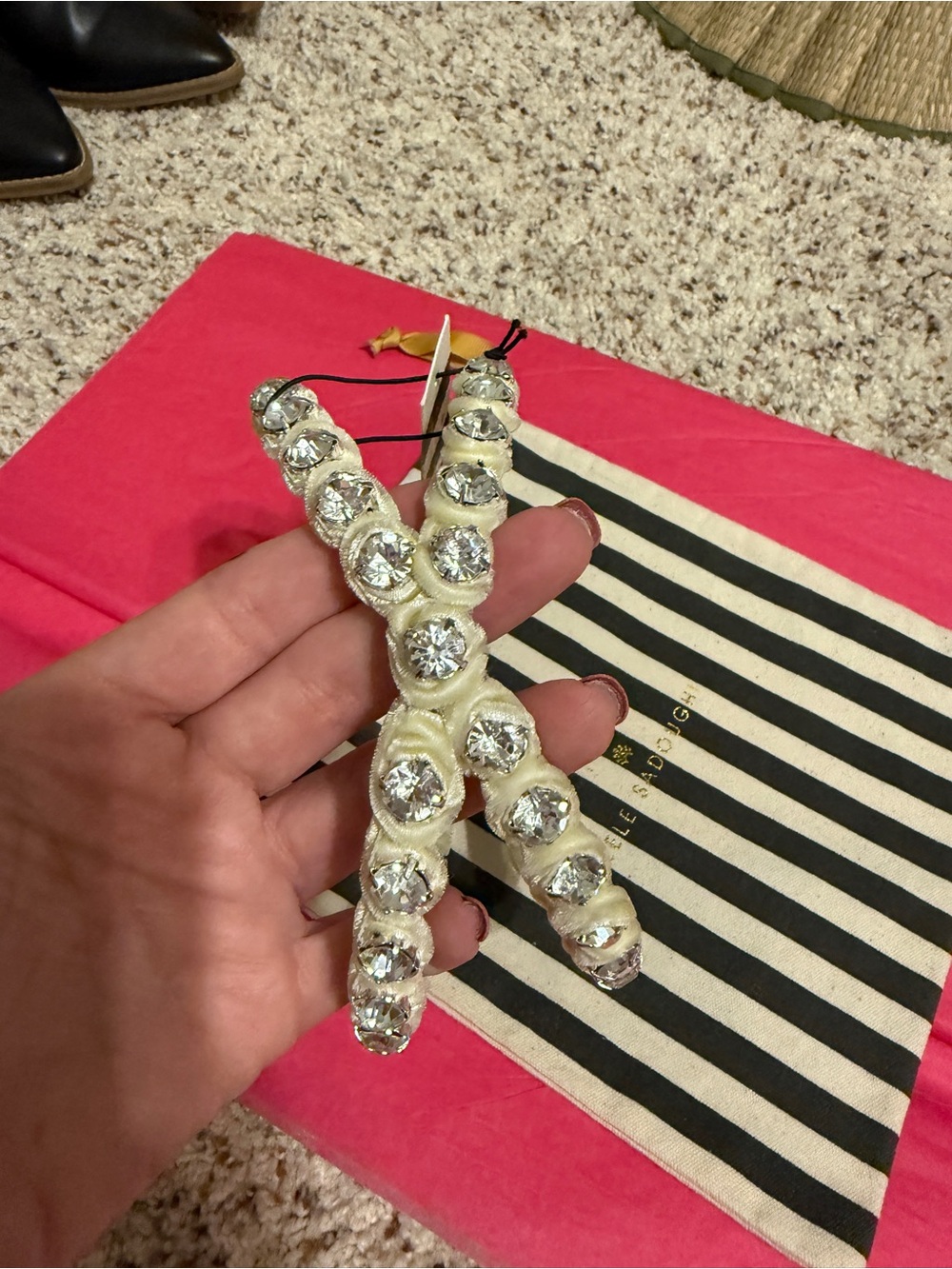 Lele Sadoughi Crystal Crossover Headband - Ivory - Picture 9 of 12
